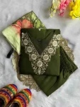 MODERN ROMAN SILK EMBROIDERY WITH SEQUENCE WORK TOP BOTTOM WITH DUPATTA FESTIVE WEAR WHOLESALE PRICE ETHNIC GARMENT (3)