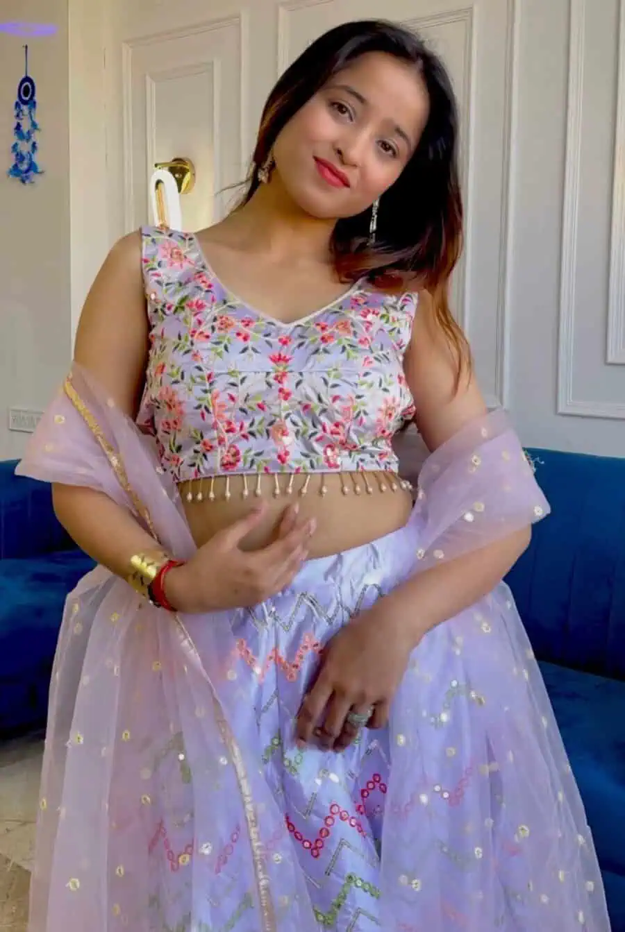 MODERN SATIN SILK SEQUENCE & THREAD WORK LEHENGA CHOLI WITH DUPATTA WEDDING WEAR WHOLESALE PRICE ETHNIC GARMENT (11)