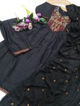 MODERN VISCOSE CHANDERI EMBROIDERY WORK TOP BOTTOM WITH DUPATTA FESTIVE WEAR WHOLESALE PRICE ETHNIC GARMENT (5)