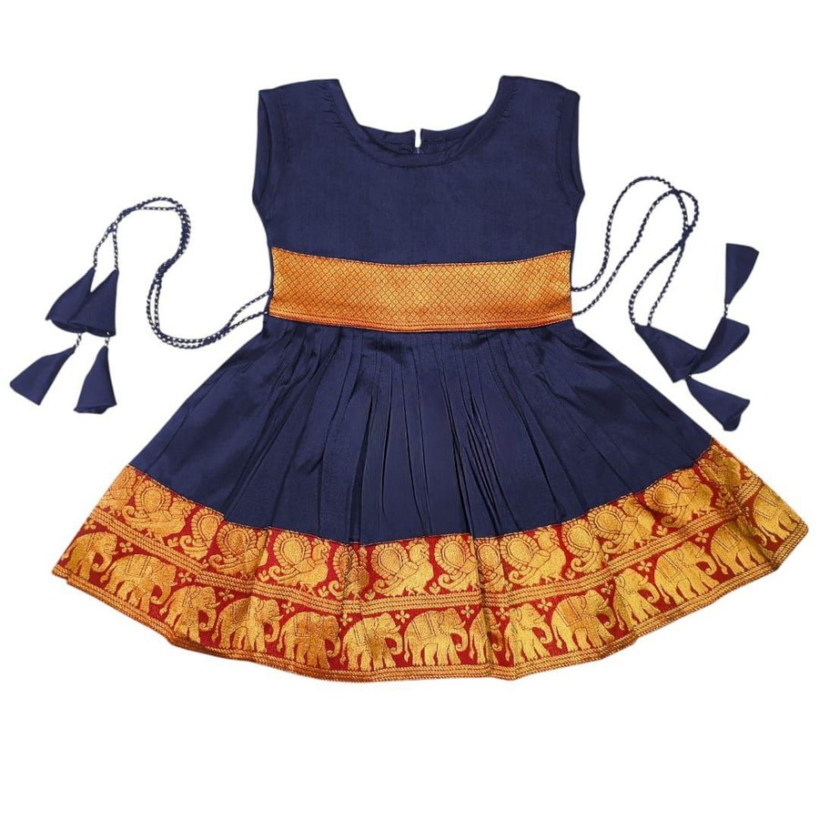 NEW AARIVAL JACQUARD WEAVING WORK KID'S DRESS FESTIVE WEAR WHOLESALE PRICE ETHNIC GARMENT (2)