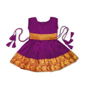 NEW AARIVAL JACQUARD WEAVING WORK KID'S DRESS PINK
