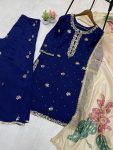 NEW ARRIVAL CHINON EMBROIDERY SEQUENCE WORK TOP SHARARA WITH DUPATTA FESTIVE WEAR WHOLESALE PRICE ETHNIC GARMENT (5)