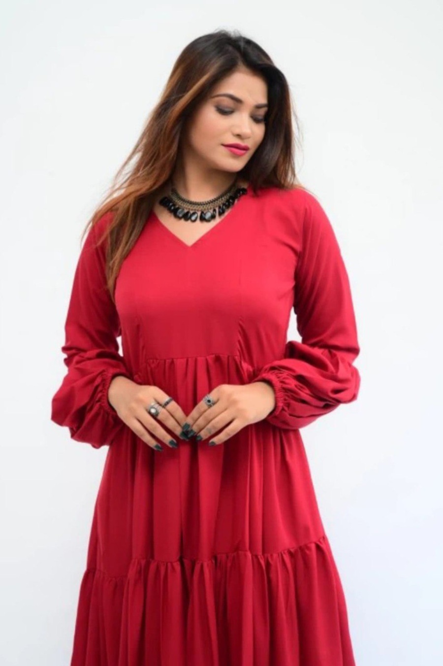 NEW ARRIVAL DELTA SILK 3 LAYERD STITCHED GOWN OFFICE WEAR WHOLESALE PRICE ETHNIC GARMENT (1)