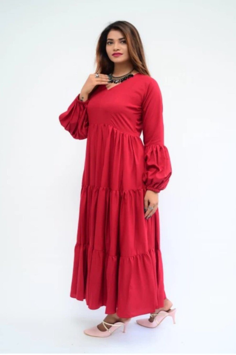 NEW ARRIVAL DELTA SILK 3 LAYERD STITCHED GOWN OFFICE WEAR WHOLESALE PRICE ETHNIC GARMENT (12)