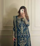 NEW ARRIVAL GEORGETTE EMBROIDERY SEQUENCE WORK WITH RIVET MOTI WORK TOP PALAZZO WITH DUPATTA PARTY WEAR WHOLESALE PRICE ETHNIC GARMENT (4)