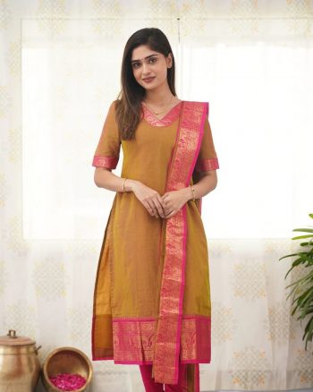 NEW ARRIVAL JACQUARD JACQUARD WEAVING WORK TOP DUPATTA YELLOW