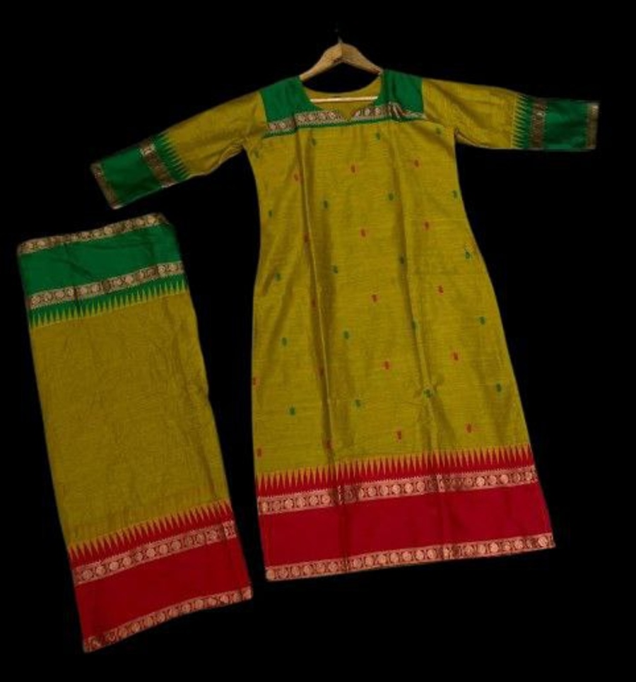 NEW ARRIVAL KANCHI COTTON JACQUARD WEAVING WORK TOP DUPATTA SET FESTIVE WEAR WHOLESALE PRICE ETHNIC GARMENT (3)