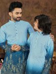 NEW ARRIVAL RAYON COTTON CROCHET WORK FATHER & SON COMBO SET FESTIVE WEAR WHOLESALE PRICE ETHNIC GARMENT (3)