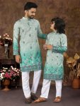 NEW ARRIVAL RAYON COTTON CROCHET WORK FATHER & SON COMBO SET FESTIVE WEAR WHOLESALE PRICE ETHNIC GARMENT (2)