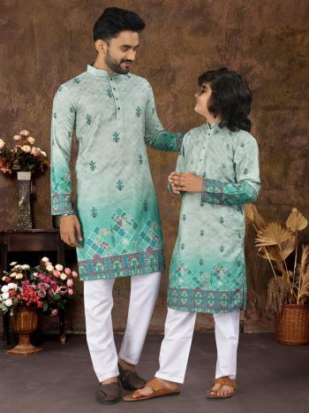 NEW ARRIVAL RAYON COTTON CROCHET WORK FATHER & SON COMBO SET RAMA