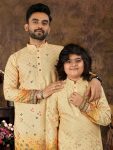 NEW ARRIVAL RAYON COTTON CROCHET WORK FATHER & SON COMBO SET FESTIVE WEAR WHOLESALE PRICE ETHNIC GARMENT (8)