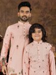 NEW ARRIVAL RAYON COTTON CROCHET WORK FATHER & SON COMBO SET FESTIVE WEAR WHOLESALE PRICE ETHNIC GARMENT (10)