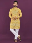 NEW ARRIVAL RAYON LAHERIYA DIGITAL PRINT AND CROCHET EMBROIDERY WORK MEN’S KURTA PAYJAMA FESTIVE WEAR WHOLESALE PRICE ETHNIC GARMENT (10)