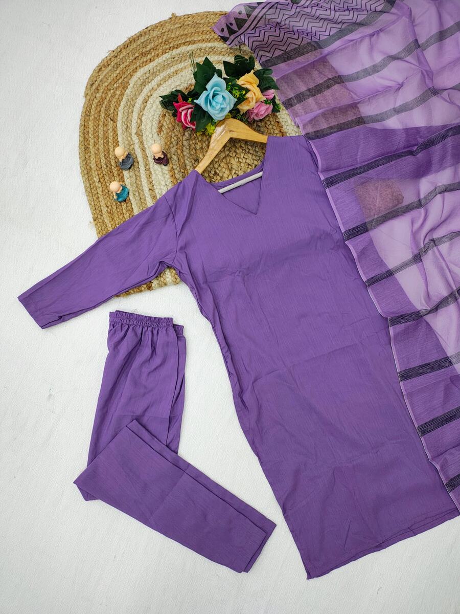 NEW ARRIVAL RAYON SLUB PLAIN TOP BOTTOM WITH DUPATTA DAILY WEAR WHOLESALE PRICE ETHNIC GARMENT (2)