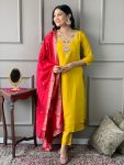 NEW ARRIVAL ROMAN SILK CODING WORK TOP BOTTOM WITH DUPATTA FESTIVE WEAR WHOLESALE PRICE ETHNIC GARMENT (3)