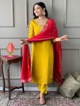 NEW ARRIVAL ROMAN SILK CODING WORK TOP BOTTOM WITH DUPATTA FESTIVE WEAR WHOLESALE PRICE ETHNIC GARMENT (3)