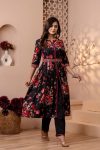RICH LOOK 14KG RAYON EMBROIDERY SEQUENCE WORK ANARKALI TOP BOTTOM WITH WAIST BELT FESTIVE WEAR WHOLESALE PRICE ETHNIC GARMENT (3)