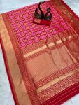 RICH LOOK BANARASI SILK WEAVING WORK SAREE WITH UNSTITCHED BLOUSE FESTIVE WEAR WHOLESALE PRICE ETHNIC GARMENT (2)