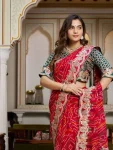 RICH LOOK BHANDEJ PITHA & GOTA PATTI WORK SAREE WITH UNSTITCHED BLOUSE WEDDING WEAR WHOLESALE PRICE ETHNIC GARMENT (11)