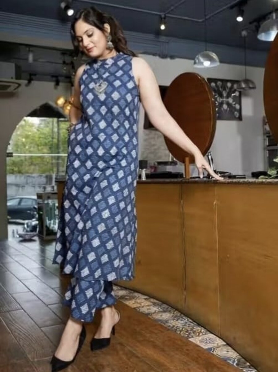 RICH LOOK COTTON BLEND PRINTED WORK TOP BOTTOM SET OFFICE WEAR WHOLESALE PRICE ETHNIC GARMENT (2)