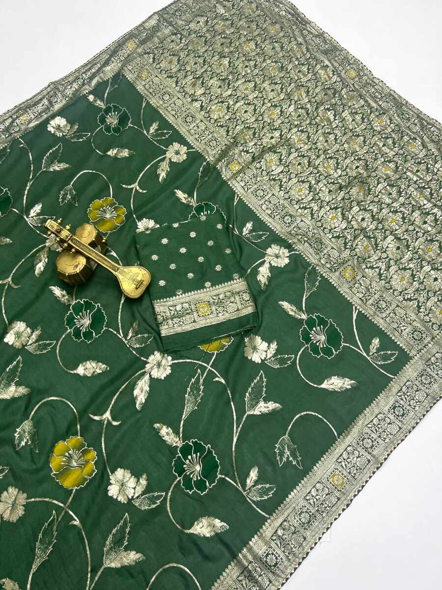 RICH LOOK DOLA SILK ZARI & MEENAKARI WEAVING WITH PIPING LACE BORDER WORK SAREE WITH UNSTITCHED BLOUSE WEDDING WEAR WHOLESALE PRICE ETHNIC GARMENT (1).jpg