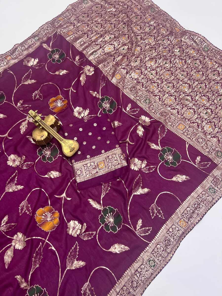 RICH LOOK DOLA SILK ZARI & MEENAKARI WEAVING WITH PIPING LACE BORDER WORK SAREE WITH UNSTITCHED BLOUSE WEDDING WEAR WHOLESALE PRICE ETHNIC GARMENT (4).jpg