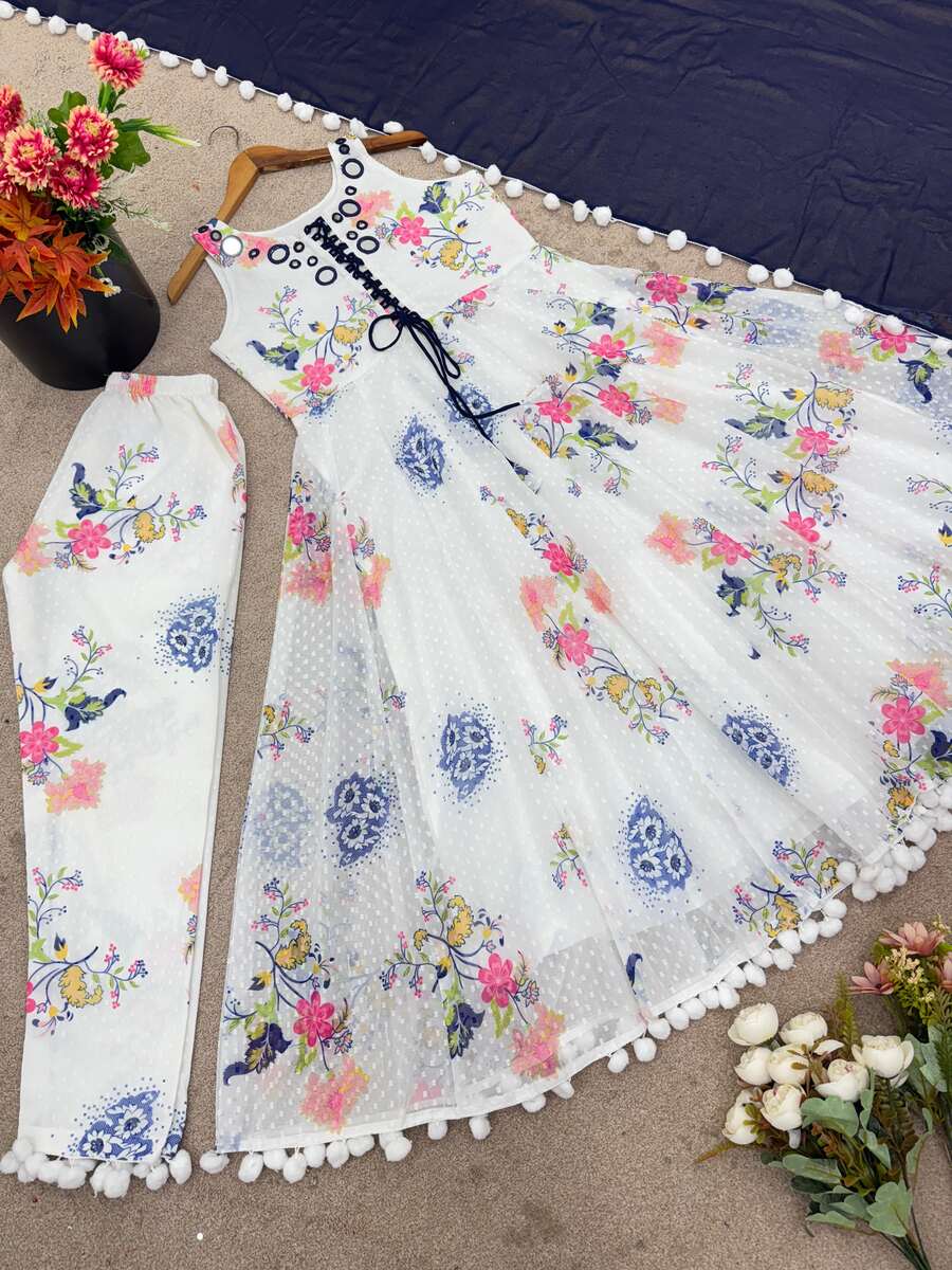 RICH LOOK GEORGETTE DIGITAL PRINT AND MIRROR WORK WITH POM POM LACE BORDER WORK GOWN BOTTOM WITH DUPATTA FESTIVE WEAR WHOLESALE PRICE ETHNIC GARMENT (11).jpg