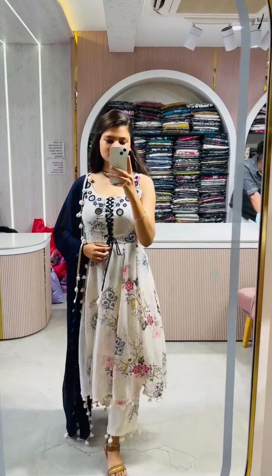 RICH LOOK GEORGETTE DIGITAL PRINT AND MIRROR WORK WITH POM POM LACE BORDER WORK GOWN BOTTOM WITH DUPATTA FESTIVE WEAR WHOLESALE PRICE ETHNIC GARMENT (6).jpg