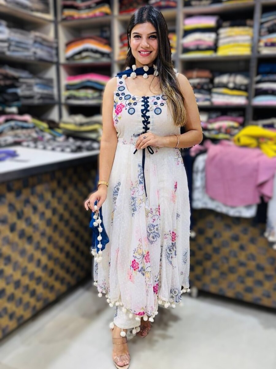 RICH LOOK GEORGETTE DIGITAL PRINT AND MIRROR WORK WITH POM POM LACE BORDER WORK GOWN BOTTOM WITH DUPATTA FESTIVE WEAR WHOLESALE PRICE ETHNIC GARMENT (9).jpg