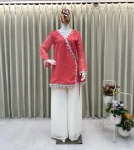 RICH LOOK GEORGETTE PRINTED WITH KODI LACE WORK KURTI PALAZZO SET FESTIVE WEAR WHOLESALE PRICE ETHNIC GARMENT (13)