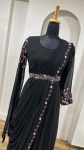 RICH LOOK GEORGETTE SEQUENCE & DORI WORK GOWN DUPATTA WITH WAIST BELT PARTY WEAR WHOLESALE PRICE ETHNIC GARMENT (5)
