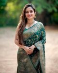 RICH LOOK LICHI SILK BANARASI WEAVING WORK SAREE WITH UNSTITCHED BLOUSE FESTIVE WEAR WHOLESALE PRICE ETHNIC GARMENT (3)