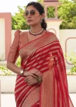 RICH LOOK LICHI SILK JACQUARD WORK SAREE WITH UNSTITCHED BLOUSE CASUAL WEAR WHOLESALE PRICE ETHNIC GARMENT (6)