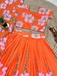 RICH LOOK MUSLIN COTTON SILK POSITION WORK & HAND WORK LEHENGA CHOLI WITH DUPATTA FESTIVE WEAR WHOLESALE PRICE ETHNIC GARMENT (5)