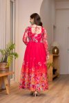 RICH LOOK ORGANZA FLORAL PRINT WORK ANARKALI GOWN BOTTOM WITH DUPATTA FESTIVE WEAR WHOLESALE PRICE ETHNIC GARMENT (6)