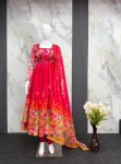 RICH LOOK ORGANZA FLORAL PRINT WORK ANARKALI GOWN BOTTOM WITH DUPATTA FESTIVE WEAR WHOLESALE PRICE ETHNIC GARMENT (6)