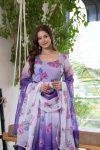 RICH LOOK ORGANZA FLORAL PRINT WORK ANARKALI GOWN BOTTOM WITH DUPATTA FESTIVE WEAR WHOLESALE PRICE ETHNIC GARMENT (7)