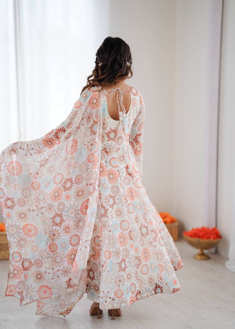RICH LOOK ORGANZA FLORAL PRINT WORK ANARKALI GOWN BOTTOM WITH DUPATTA PARTY WEAR WHOLESALE PRICE ETHNIC GARMENT (7)