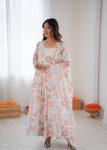 RICH LOOK ORGANZA FLORAL PRINT WORK ANARKALI GOWN BOTTOM WITH DUPATTA PARTY WEAR WHOLESALE PRICE ETHNIC GARMENT (3)