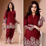 RICH LOOK SLUB COTTON EMBROIDERY WORK CO-ORD SET OFFICE WEAR WHOLESALE PRICE ETHNIC GARMENT (5)