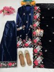 RICH LOOK VELEVET SEQUENCE & THREAD EMBROIDERY WORK TOP PALAZZO WITH DUPATTA FESTIVE WEAR WHOLESALE PRICE ETHNIC GARMENT (2)