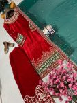 RICH LOOK VELVET SEQUENCE, THREAD & ZARI EMBROIDERY WORK TOP PALAZZO WITH DUPATTA FESTIVE WEAR WHOLESALE PRICE ETHNIC GARMENT (10)