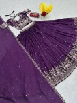 RICH LOOK VICHITRA SILK EMBROIDERY THREAD & SEQUENCE WORK LEHENGA CHOLI WITH DUPATTA WEDDING WEAR WHOLESALE PRICE ETHNIC GARMENT (3)