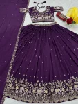 RICH LOOK VICHITRA SILK EMBROIDERY THREAD & SEQUENCE WORK LEHENGA CHOLI WITH DUPATTA WEDDING WEAR WHOLESALE PRICE ETHNIC GARMENT (3)