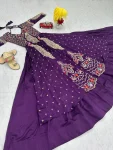 RICH LOOK VICHITRA SILK THREAD AND SEQUENCE WORK TOP LEHENGA WITH SHRUG PARTY WEAR WHOLESALE PRICE ETHNIC GARMENT (2)