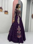 RICH LOOK VICHITRA SILK THREAD AND SEQUENCE WORK TOP LEHENGA WITH SHRUG PARTY WEAR WHOLESALE PRICE ETHNIC GARMENT (2)