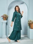 RICH LOOK VISCOSE EMBROIDERY WORK KURTI PALAZZO SET CASAUL WEAR WHOLESALE PRICE ETHNIC GARMENT (6)