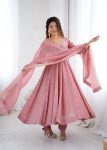 TRENDING CRUNCHY SILK EMBROIDERY SEQUENCE WORK GOWN BOTTOM WITH DUPATTA WEDDING WEAR WHOLESALE PRICE ETHNIC GARMENT (8)