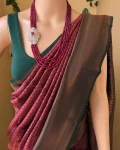 TRENDING LICHI SILK BANARASI WEAVING WORK SAREE WITH UNSTITCHED BLOUSE FESTIVE WEAR WHOLESALE PRICE ETHNIC GARMENT (12)