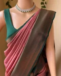 TRENDING LICHI SILK BANARASI WEAVING WORK SAREE WITH UNSTITCHED BLOUSE FESTIVE WEAR WHOLESALE PRICE ETHNIC GARMENT (24)